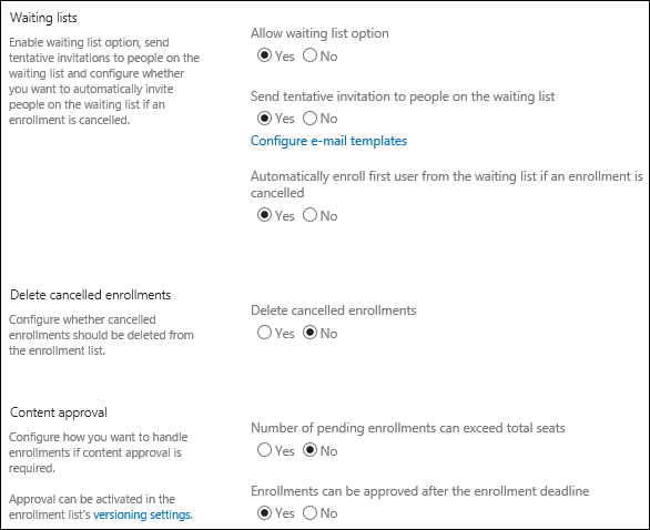 Waiting list options