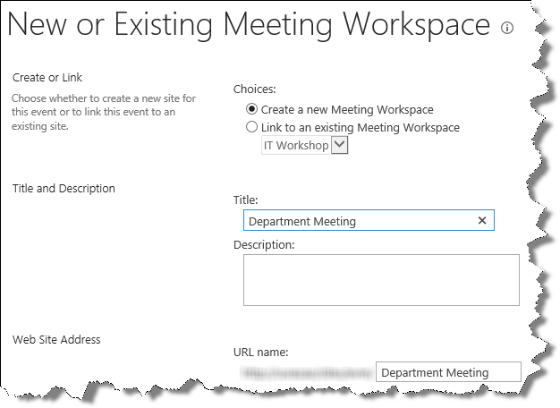 Create workspace screen