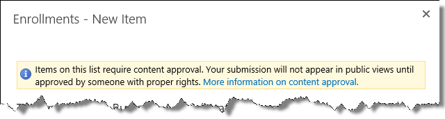 Enrollment training content approval