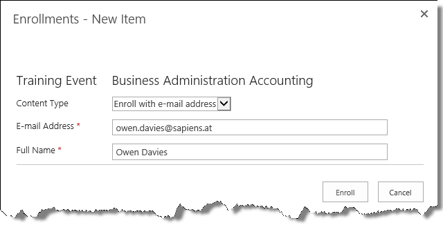 Enrollment training email