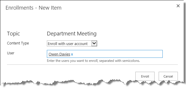Enroll with user account Enroll with user account