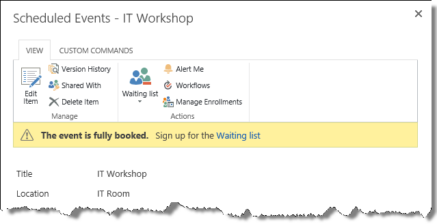 Event is fully booked