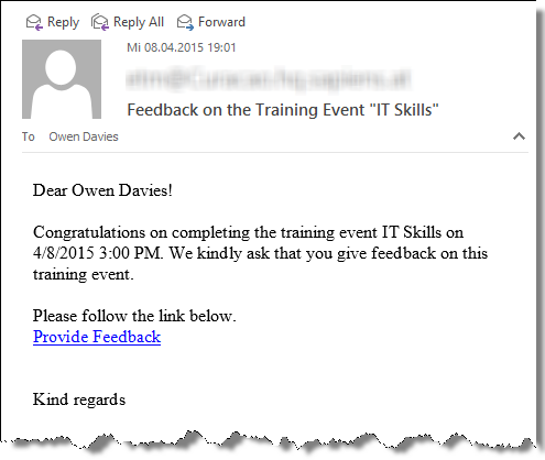 Feedback email