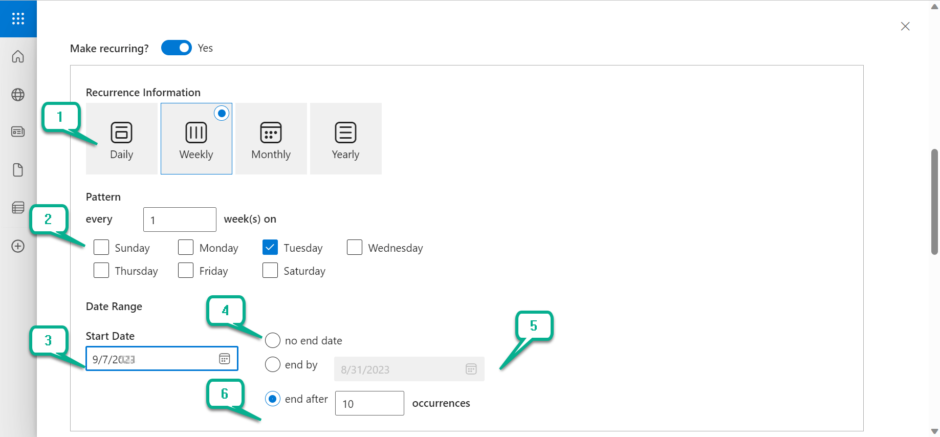 How to create recurring events in SharePoint